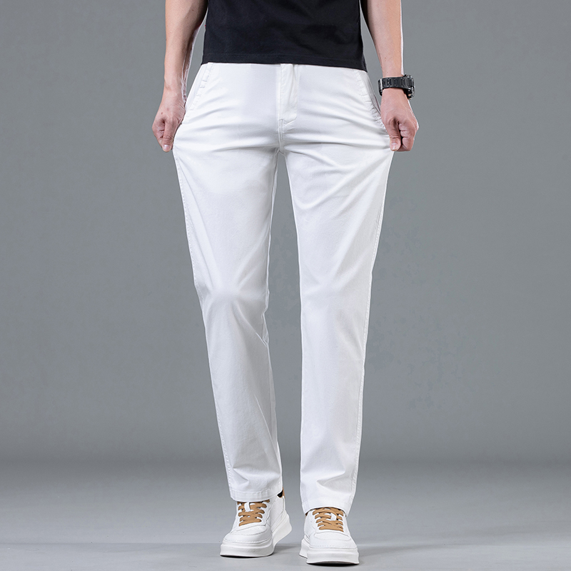Pantalones blancos rectos y li - Summer Clothing Brands reseña y precio